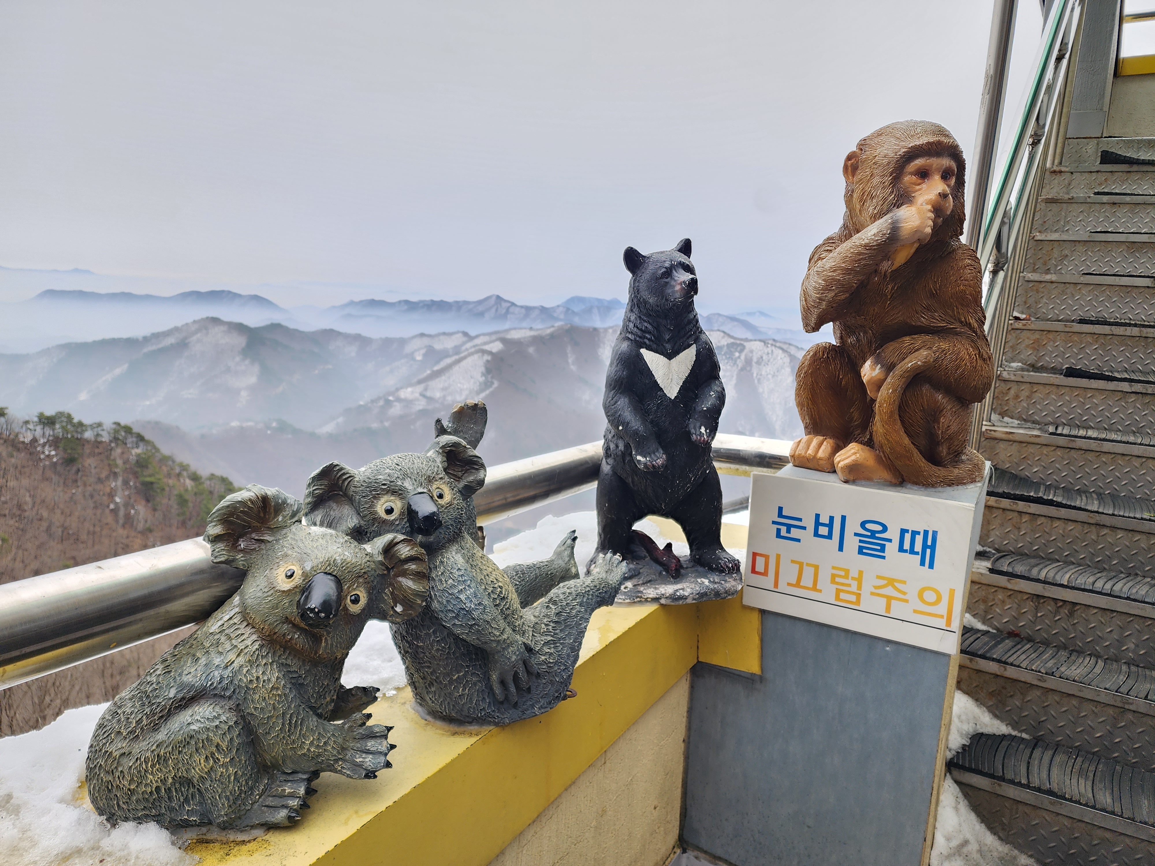 대둔산 전망대 동물 조각상