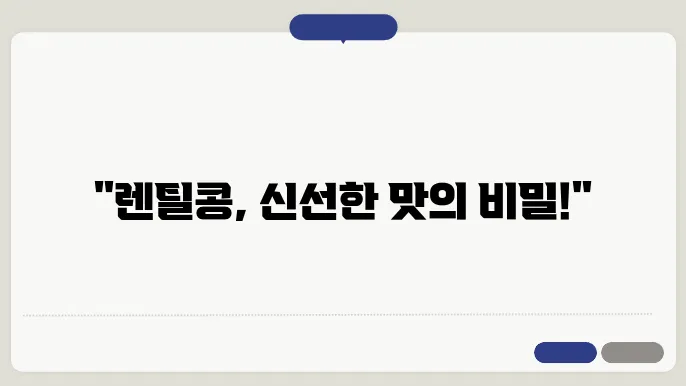 렌틸콩 요리의 유용한 팁