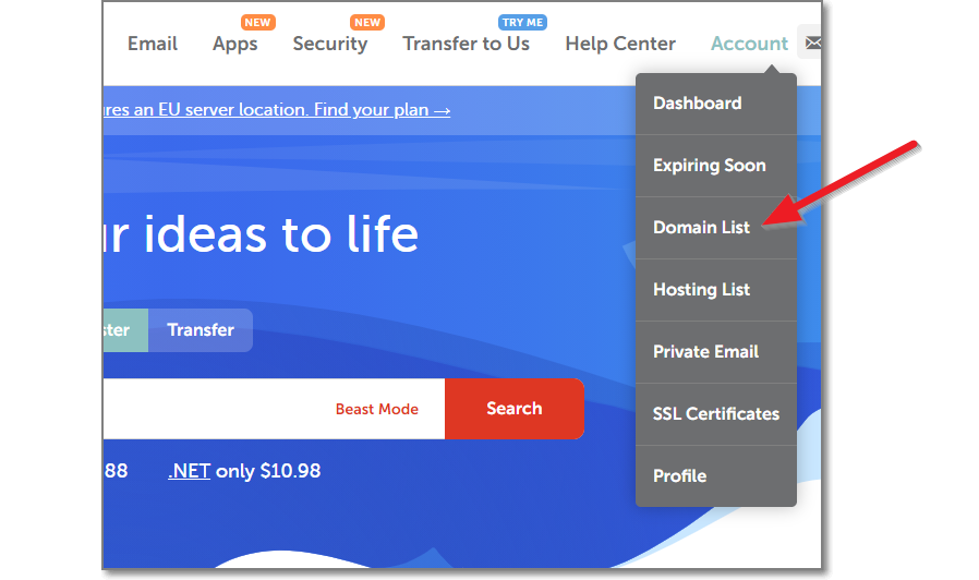 도메인-리스트-화면