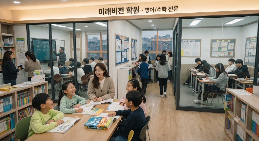 부가가치세 면제되는 사업 중 교육용역에 해당하는 학원의 모습