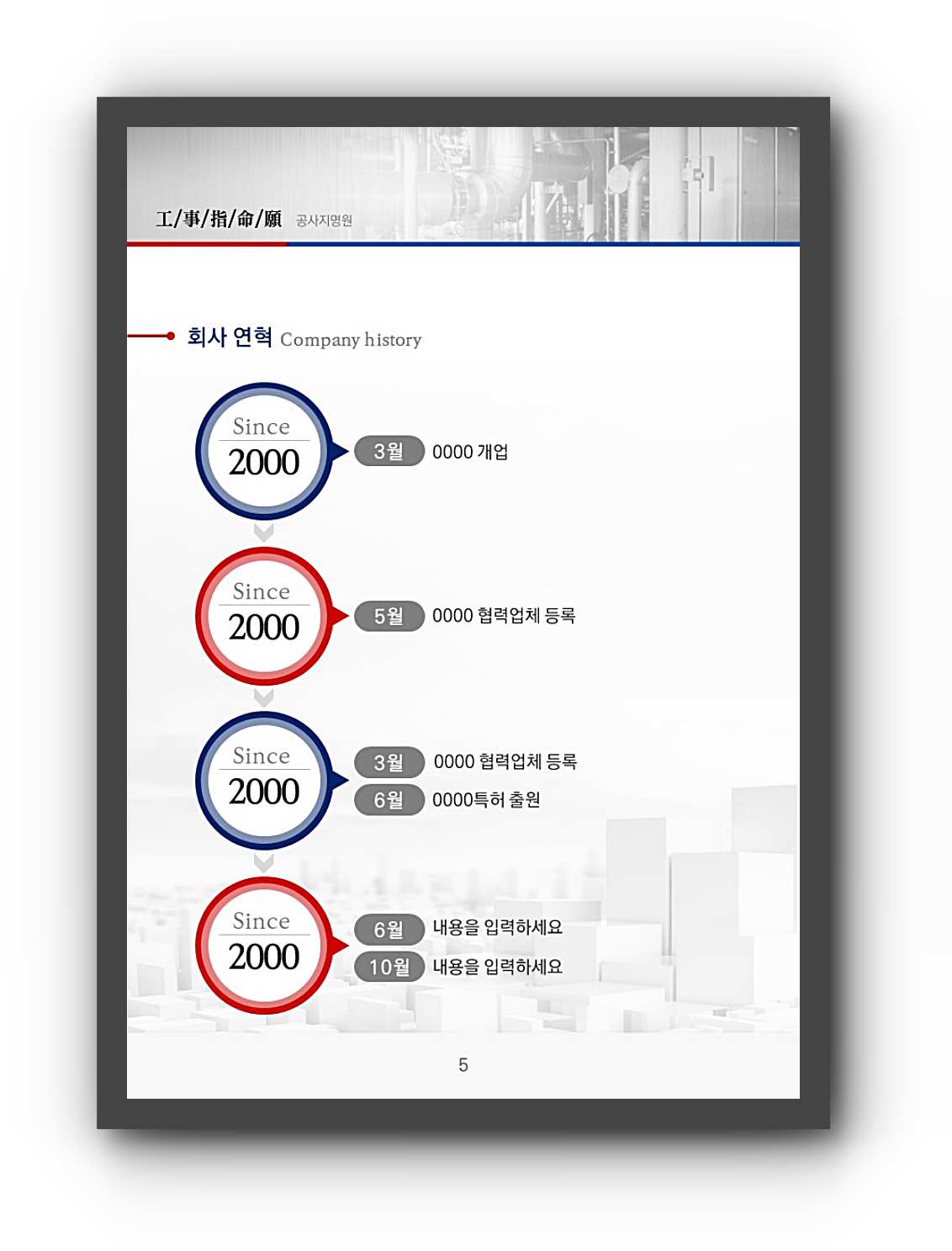 공사지명원ppt템플릿 연혁