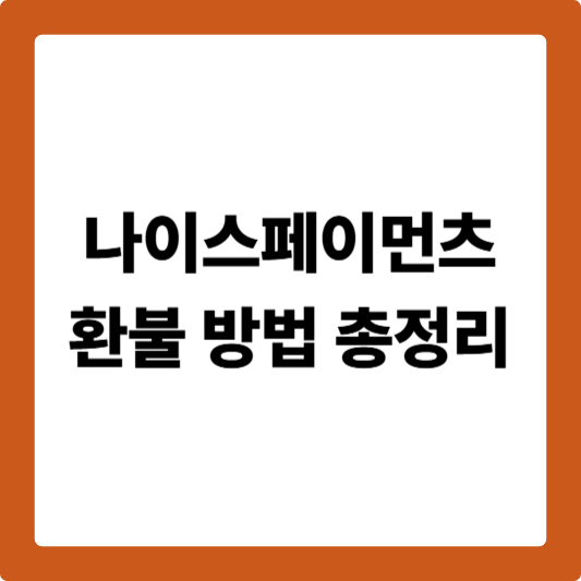 나이스페이먼츠 환불 방법 총정리