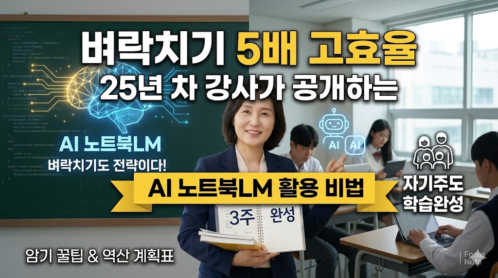 25년차 교육 전문가가 직접 제안하는 중간고사 벼락치기 공부법 및 AI NotebookLM 활용 전략 대표 이미지