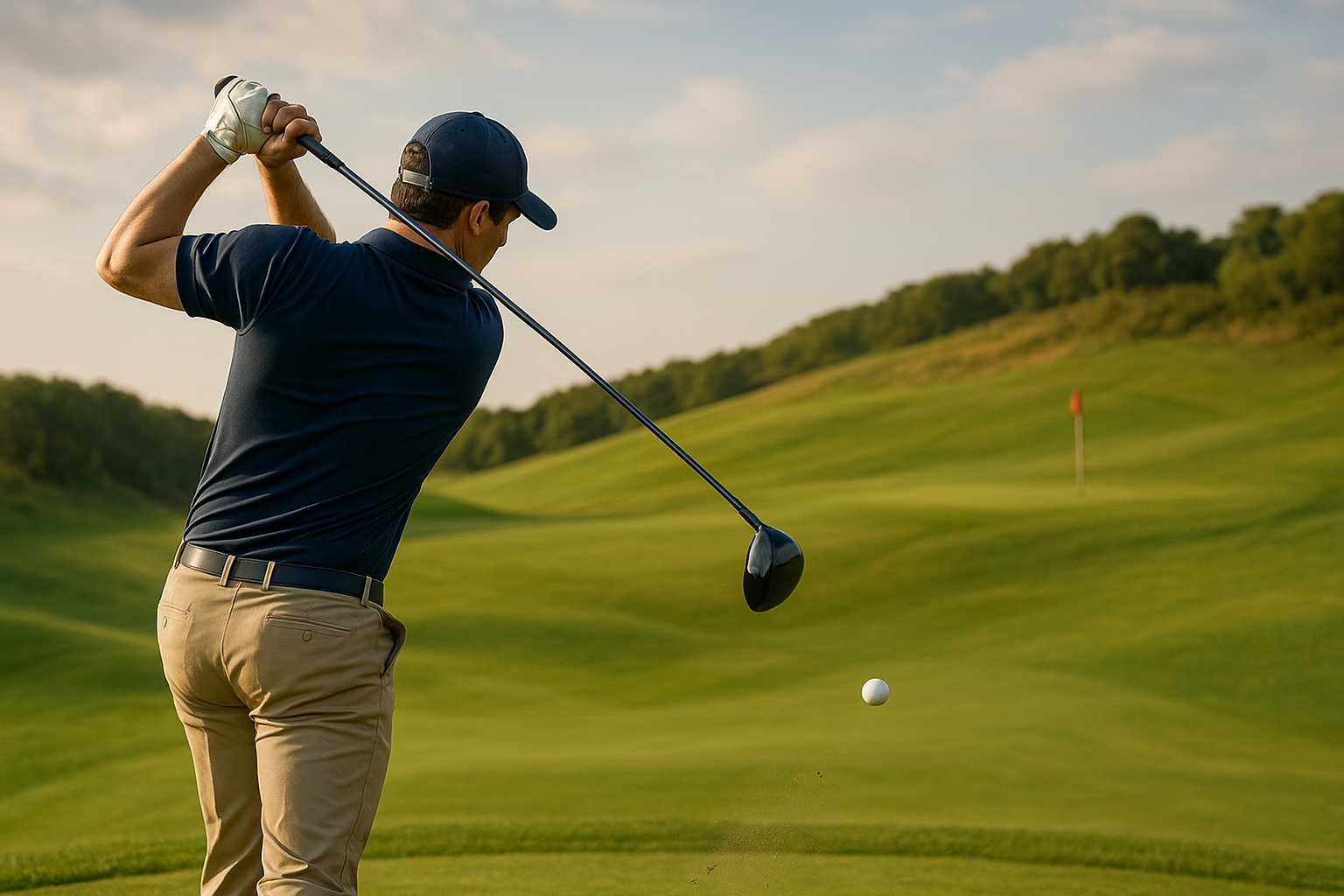 드라이버 25m오르막샷 볼이 낮게 날아가는 모습