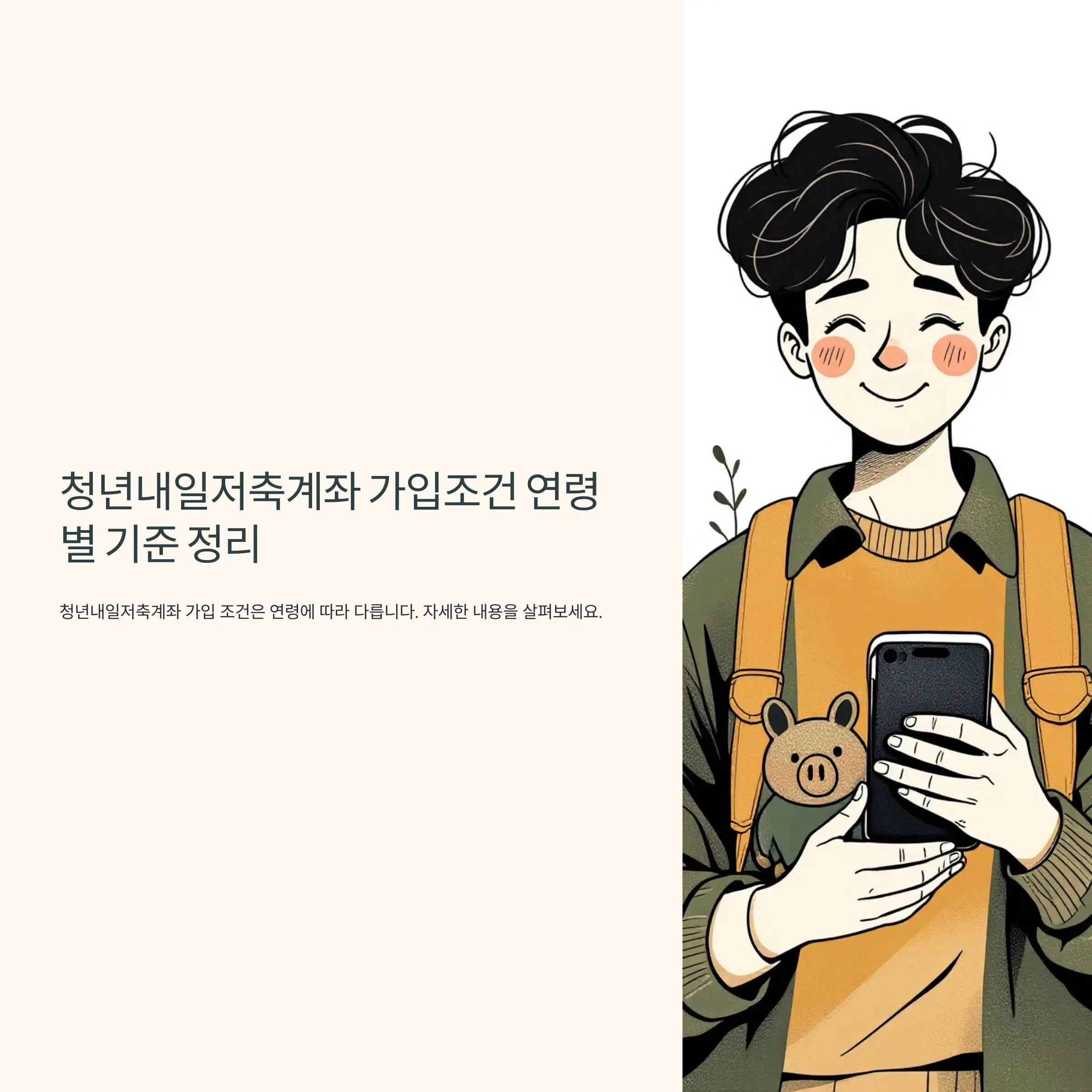 청년내일저축계좌 가입조건 연령별 기준 정리