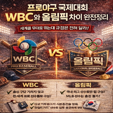 프로야구 국제대회 WBC와 올림픽 야구 비교 정리 관련 사진