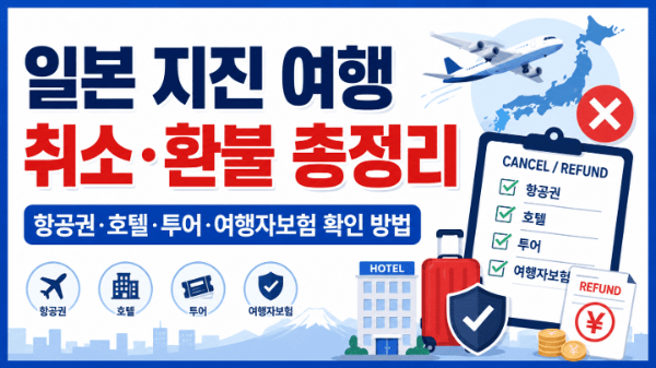 일본-지진-여행-취소-환불-항공권-호텔-투어-여행자보험-확인