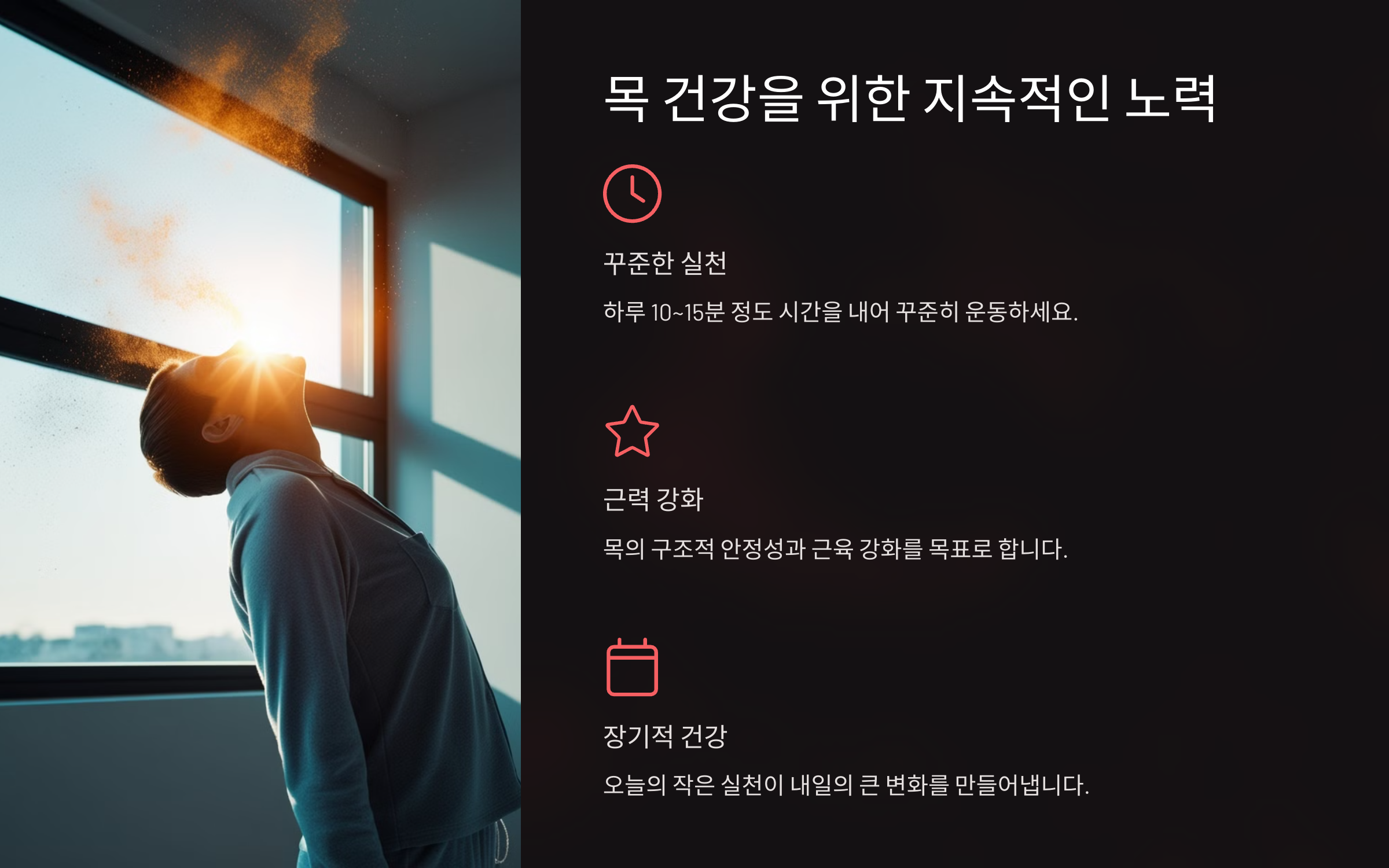 목 건강을 위한 지속적인 노력
