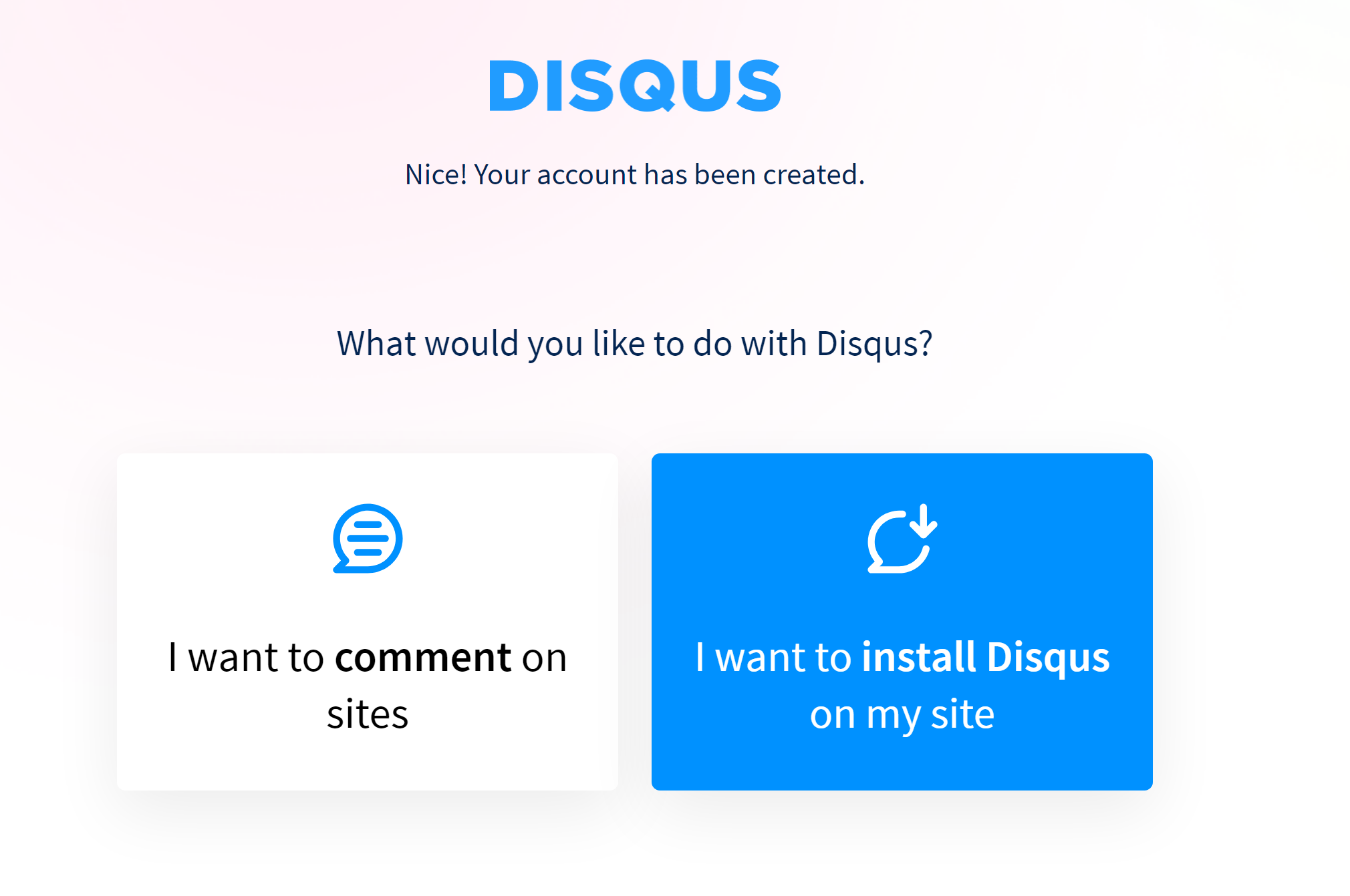 disqus step 1