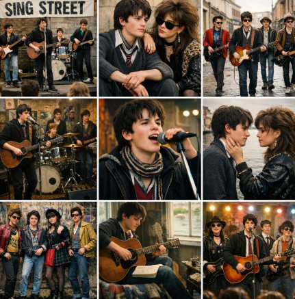 길거리에서 연주하는 밴드