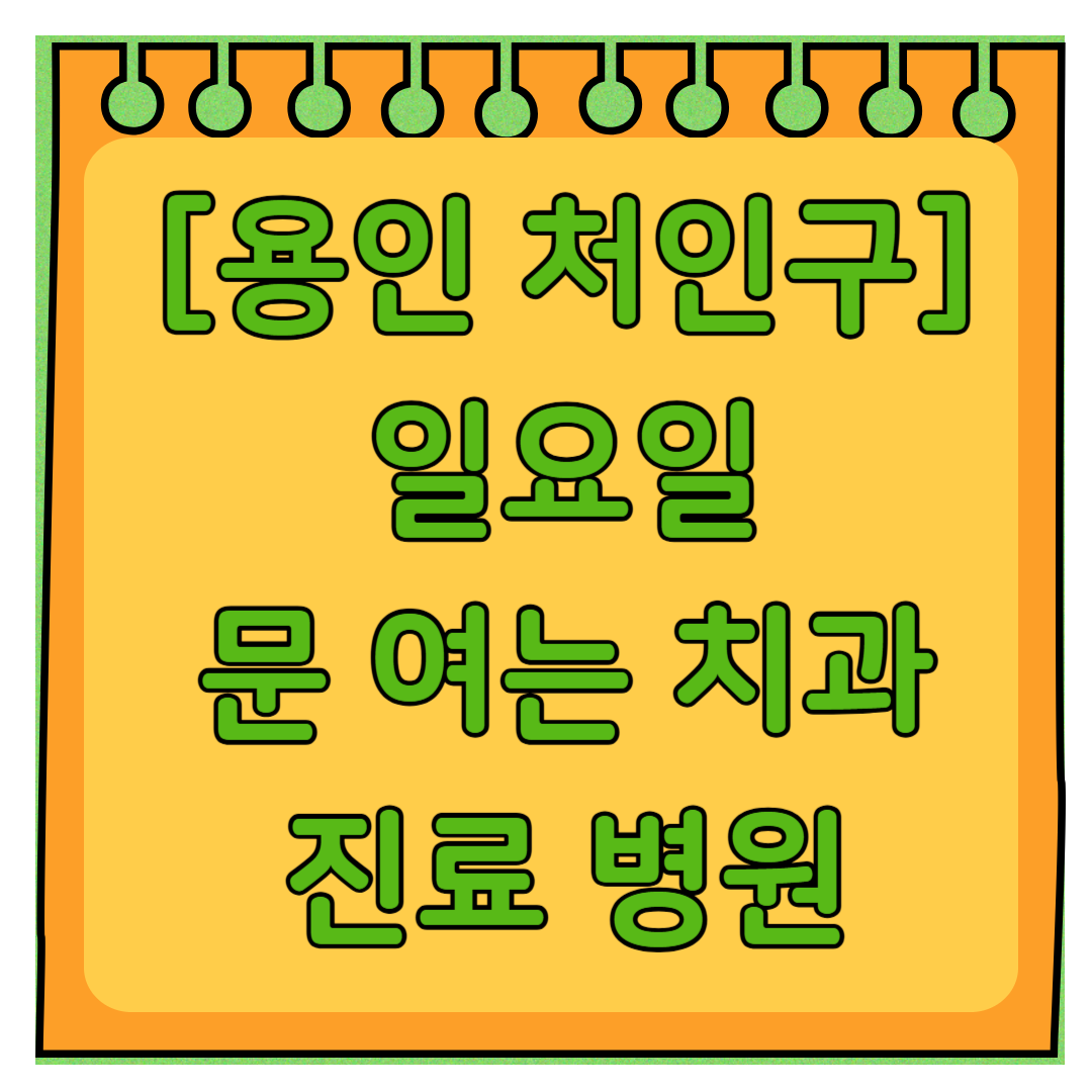 용인 처인구 일요일 문 여는 치과 리스트 ❘ 주말 공휴일 진료 병원 의원 찾기