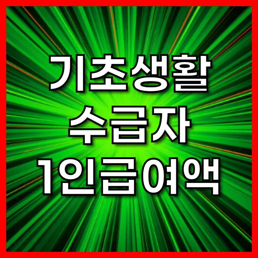 기초생활수급자 1인급여액