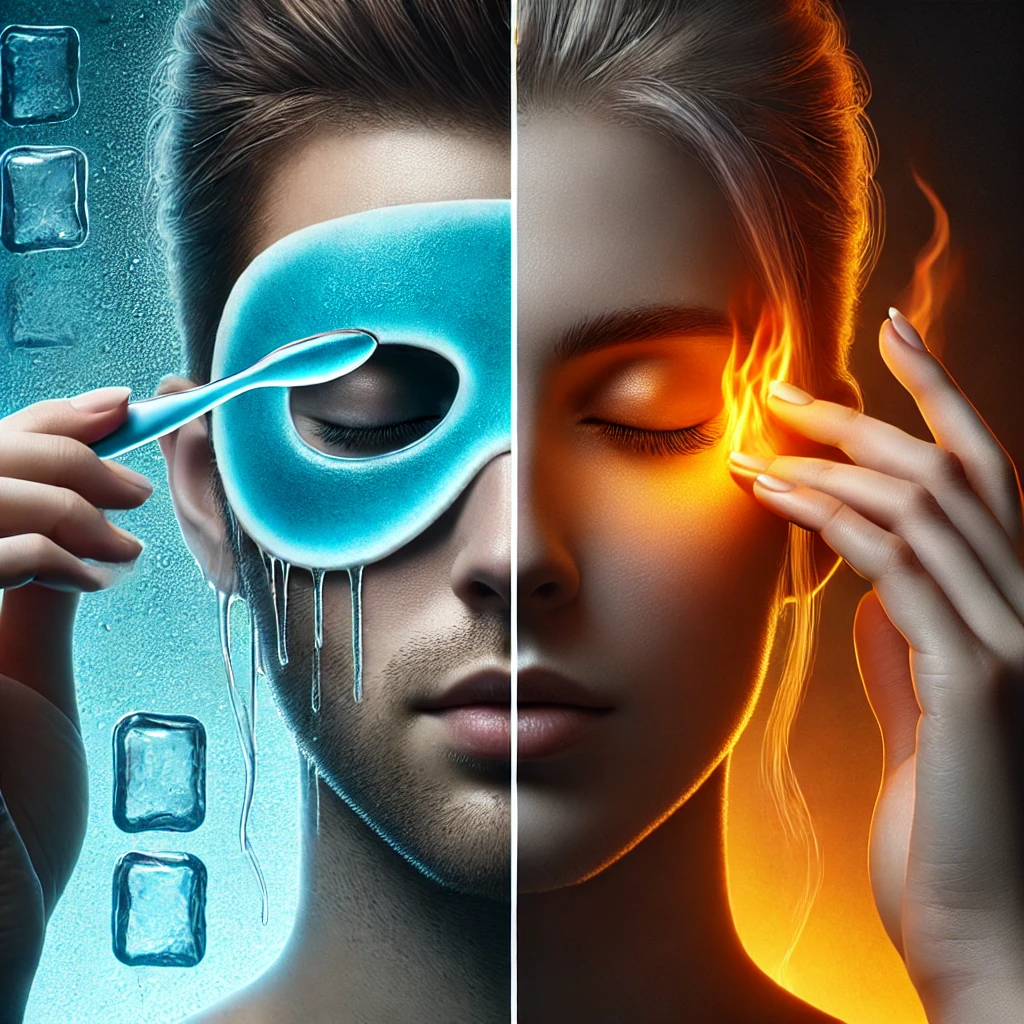 차가운 눈 찜질과 따뜻한 눈 찜질 비교