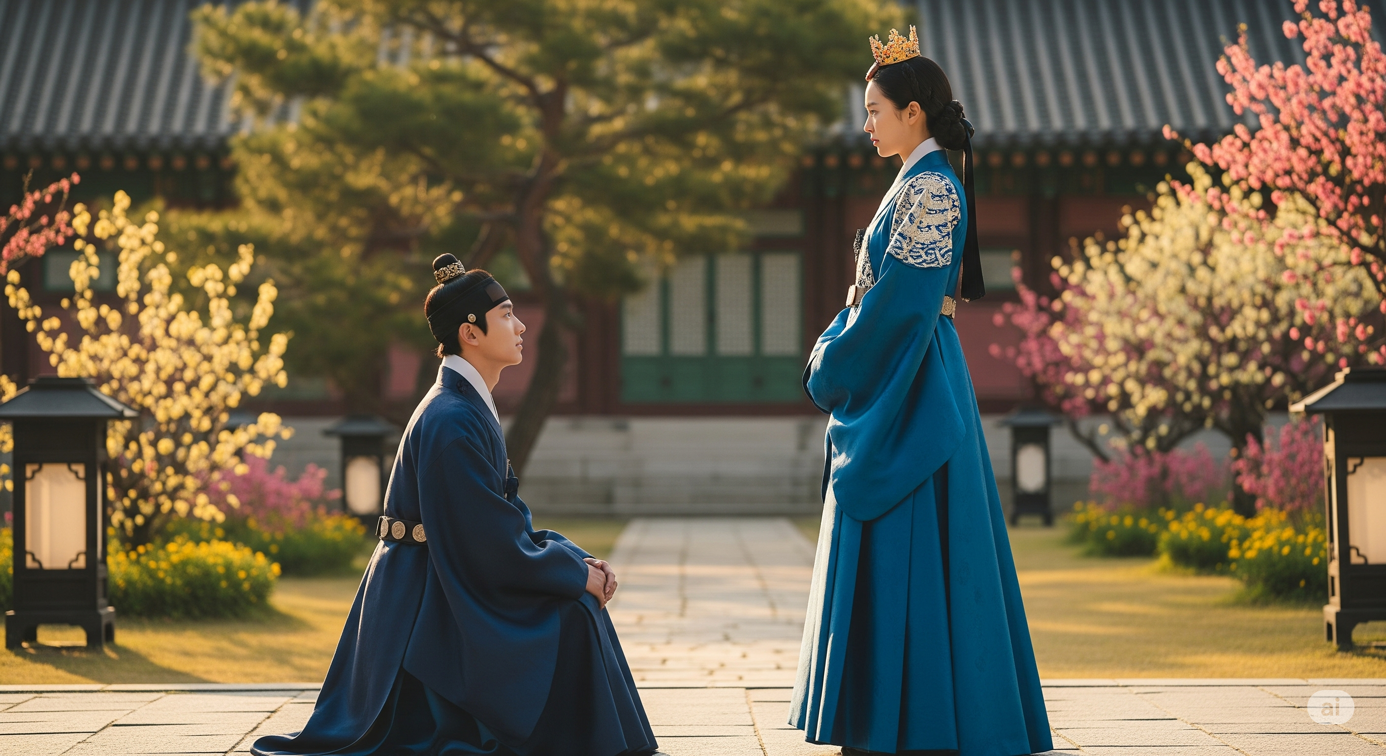 The love between King Lee Hwi and her subject Jung Ji-woon, transcending jejich status in 'The King's Affection'
