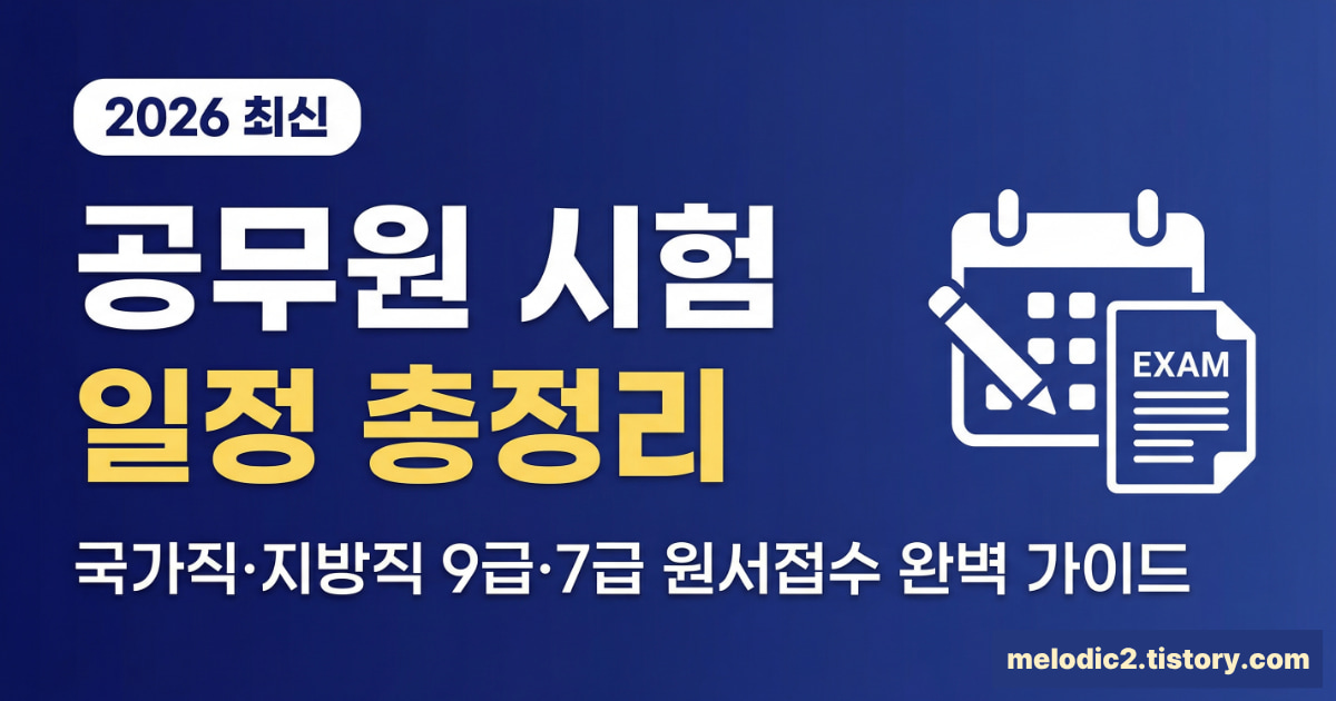 2026 공무원 시험 일정 국가직 지방직 9급 7급 원서접수 총정리