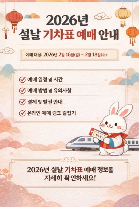 2026년 설날 기차표 예매