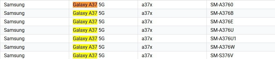 갤럭시 A37 구글플레이콘솔 이미지