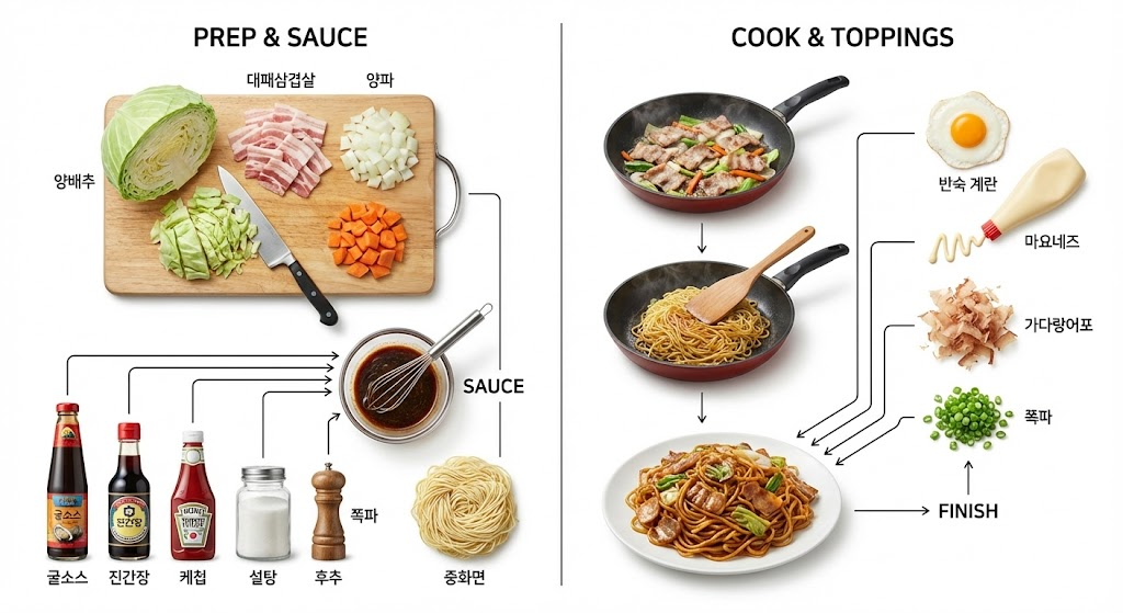 야끼소바 황금레시피