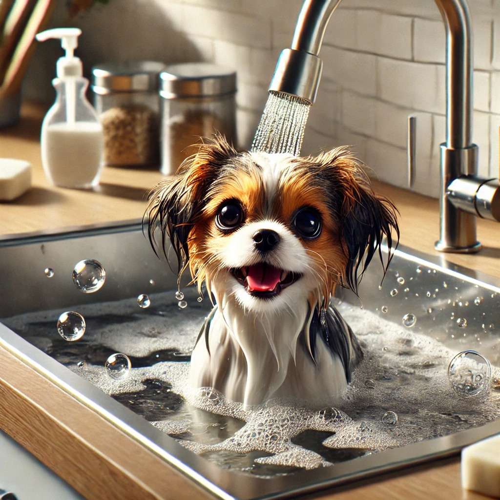 강아지 목욕