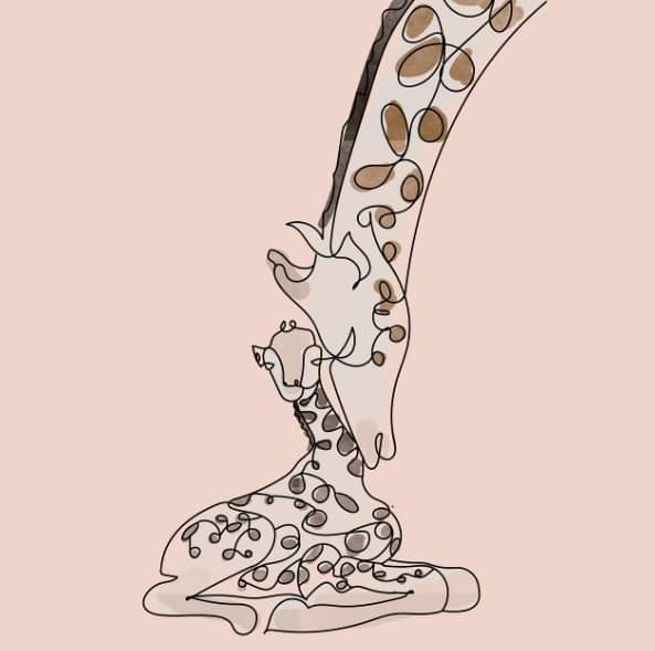 엄마 기린과 아기 기린 사진