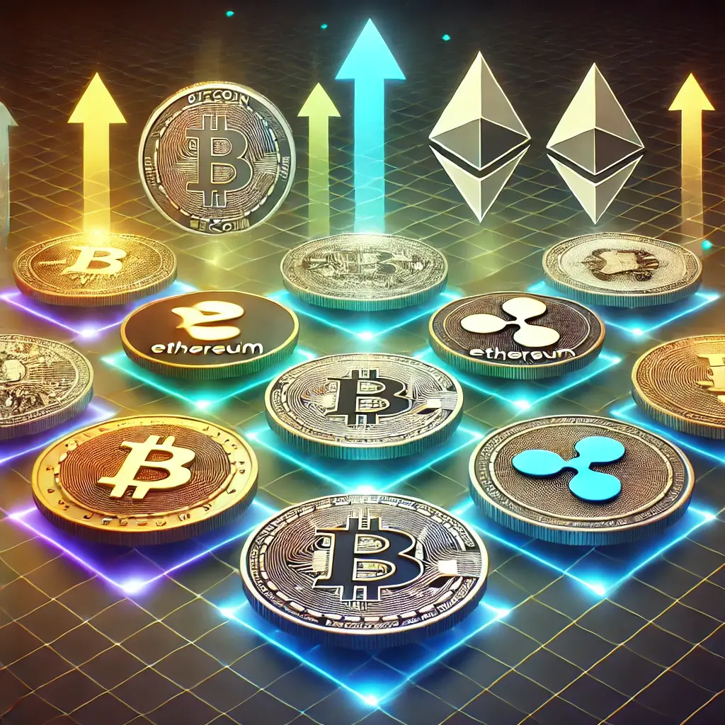 주요 가상자산의 성장을 상징하는 일러스트.