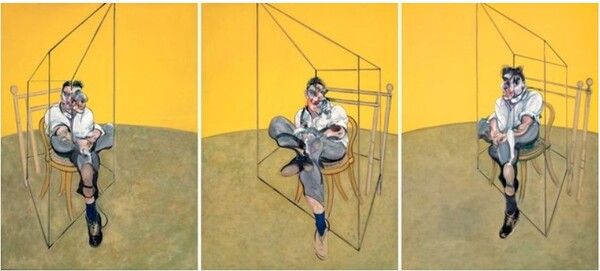 프랜시스 베이컨의 '루치안 프로이트에 대한 세 개의 습작', 1944