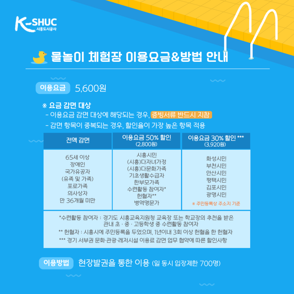 시흥시 해수체험장 어린이 수영장 운영 시간 및 주차