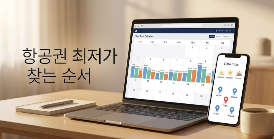 항공권 최저가 찾는 순서(달력/시간대/주변공항): 초보도 따라하면 &lsquo;진짜로&rsquo; 싸게 잡는 7단계