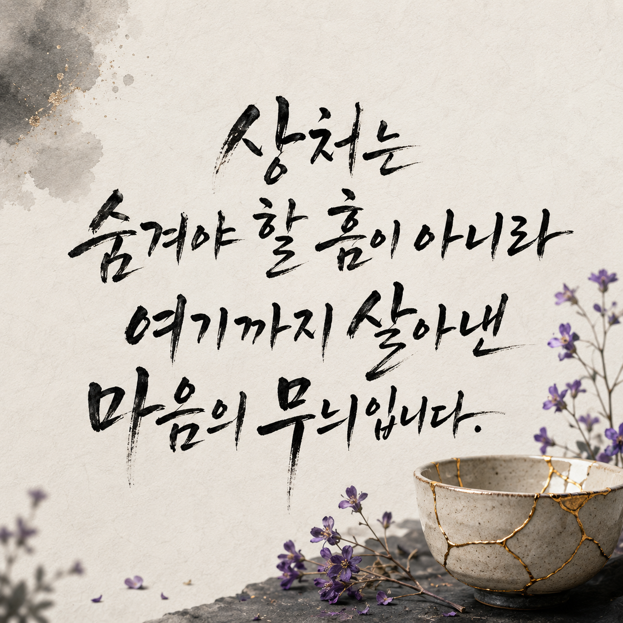 상처와 마음의 무늬에 관한 위로 캘리그라피 감성 글귀