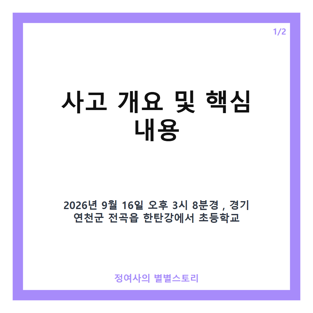 한탄강 초등생 7명 물에 빠져 1명 심정지 상태로 병원 이송 상황 전말 카드뉴스 1
