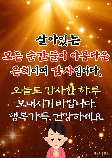 감사의 하루를 전하는 따뜻한 메시지 좋은글 이미지