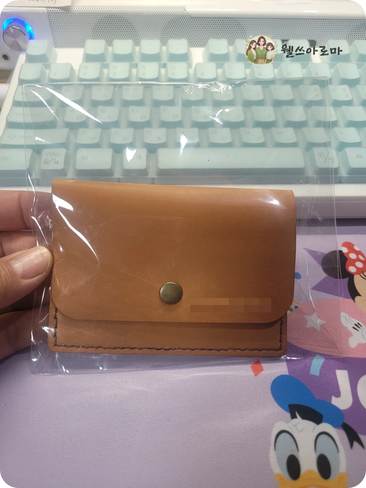 갈색카드지갑-가죽-아빠선물-똑딱이단추지갑