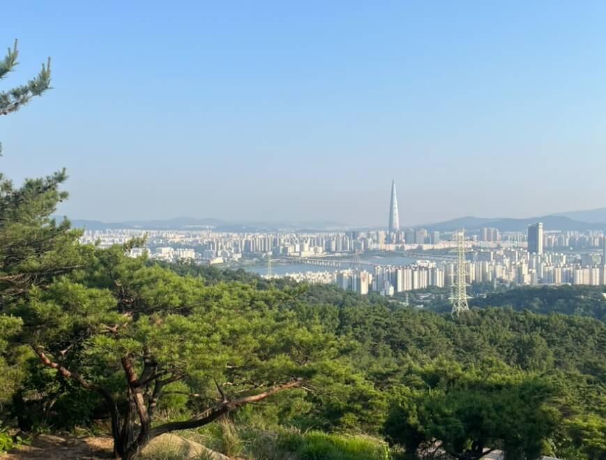 아차산에서 보이는 롯데타워