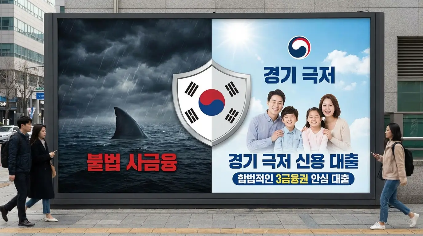 불법 사금융을 피하고 정부가 지원하는 경기 극저 신용 대출 및 합법적인 3금융권 안심 대출로 자금을 마련하는 대안