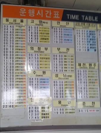태백 고한 도계 시외버스 터미널 시간표 예매 요금_2