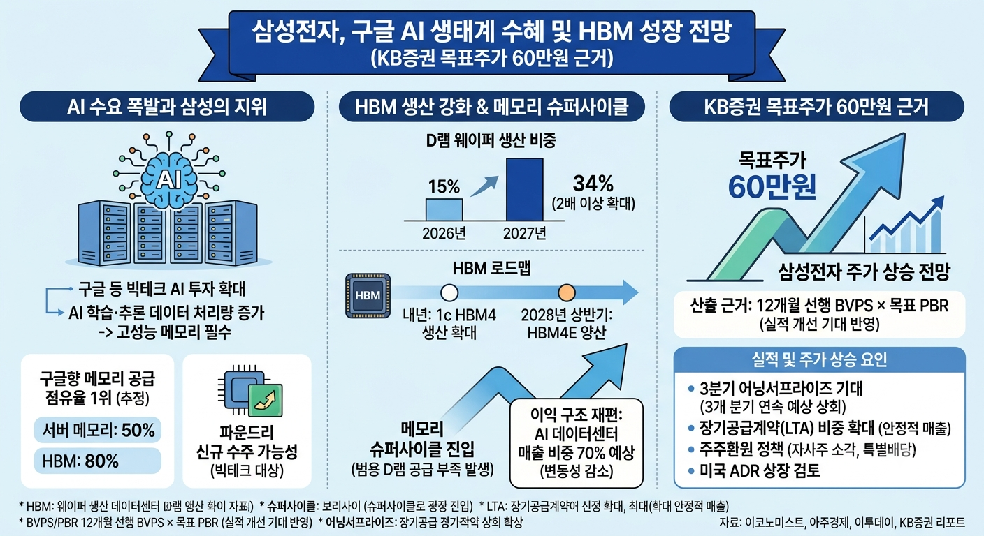 삼성전자 (구글AI, HBM, 목표주가)