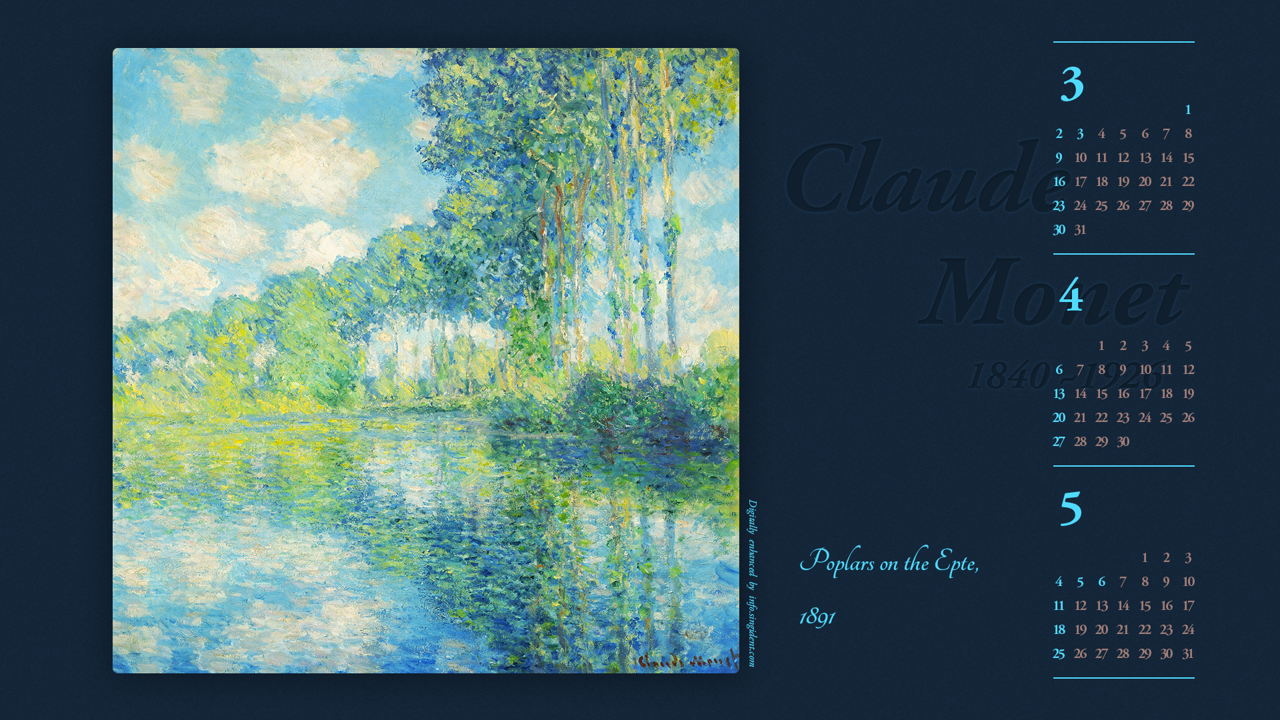 16 엡테강의 포플러 나무 B - 2025년4월 노트북배경화면