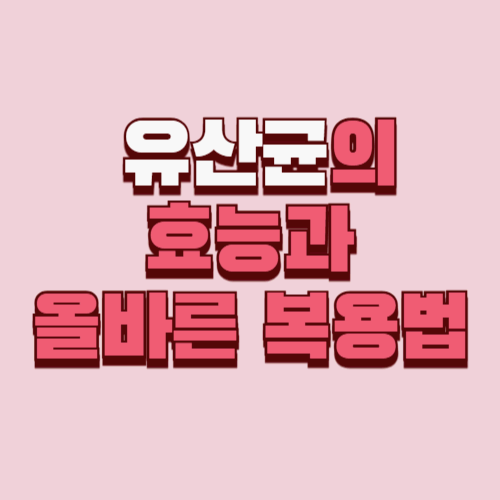 유산균의 효능과 올바른 복용법, 제대로 알고 챙기자!