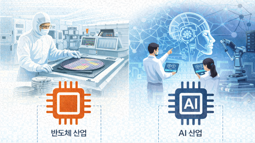 반도체 산업과 AI 산업 비교 관련 이미지