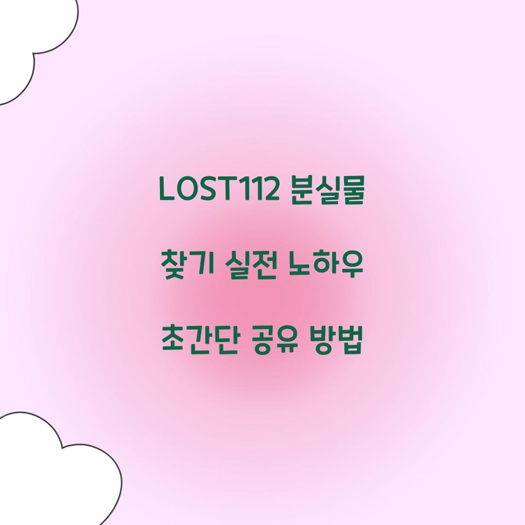 LOST112 분실물 찾기