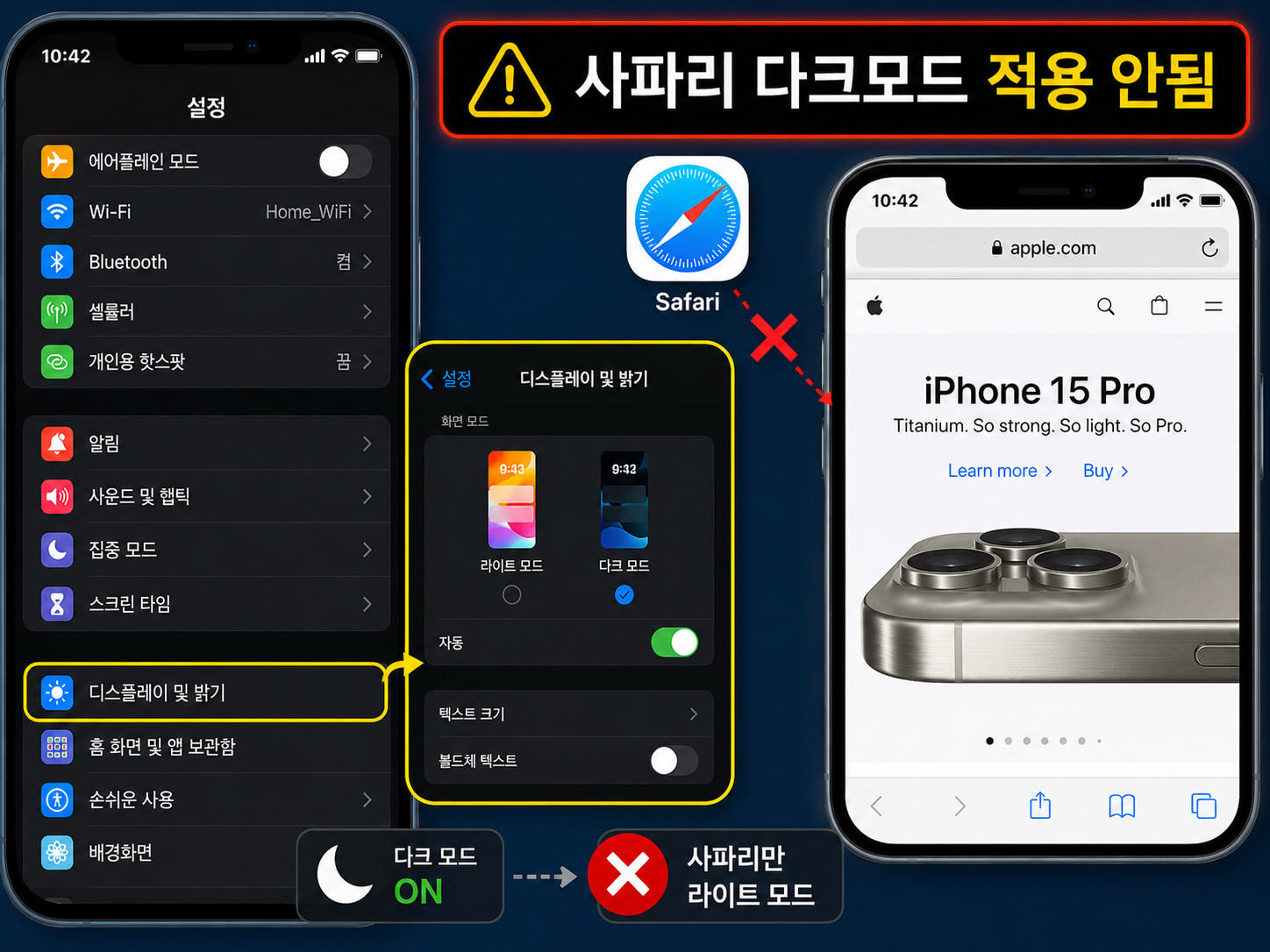 사파리 (Safari) 브라우저 다크모드 적용 안됨 해결방법 총정리