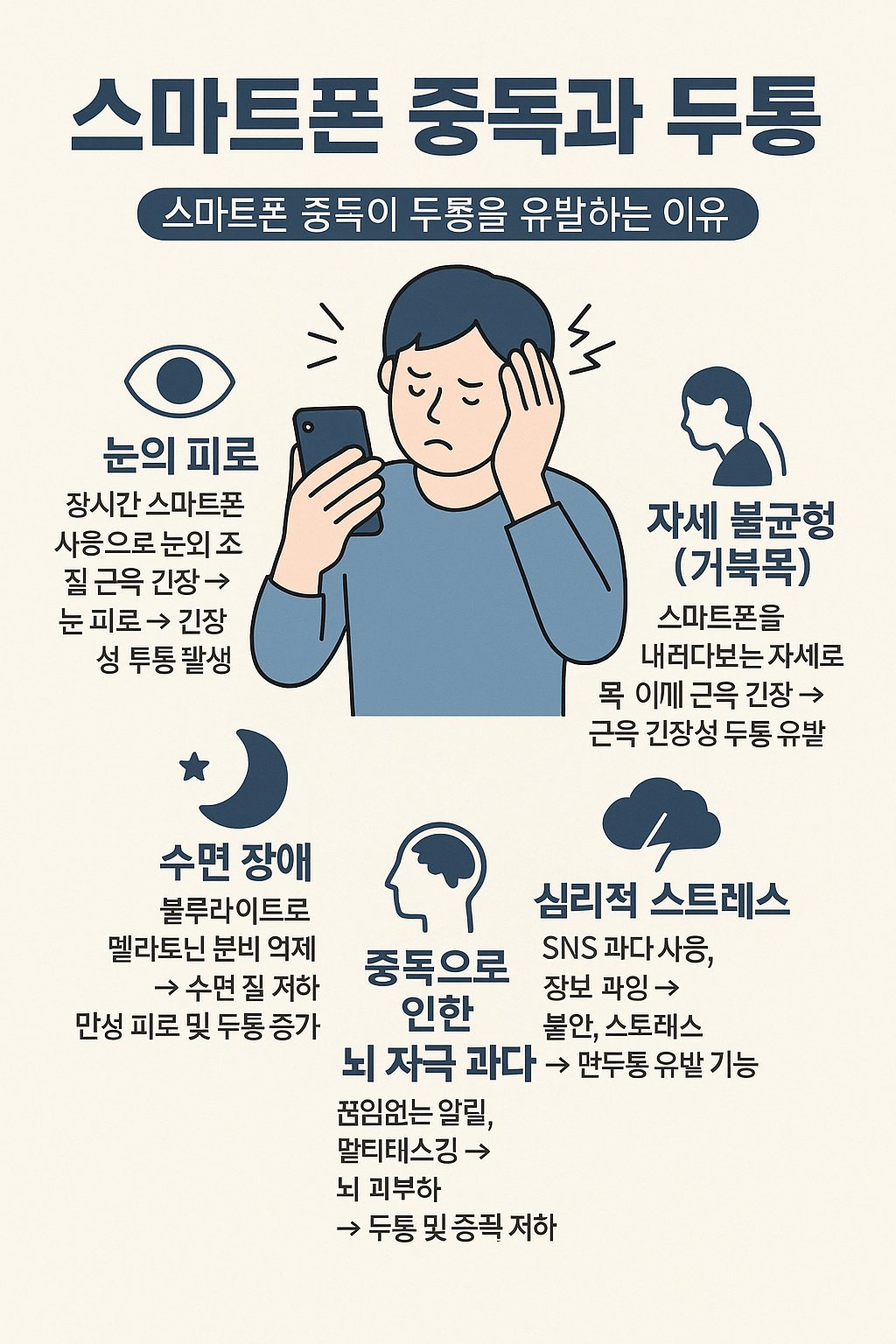 스마트폰 중독과 두통의 관계