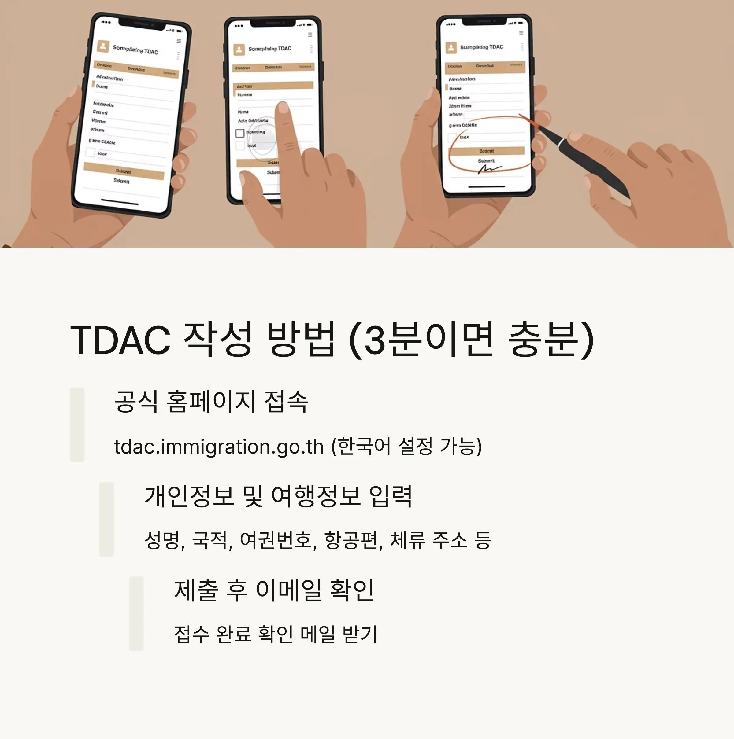 입국 심사 시 준비물