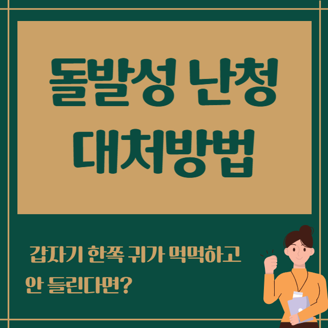 돌발성 난청 대처방법
