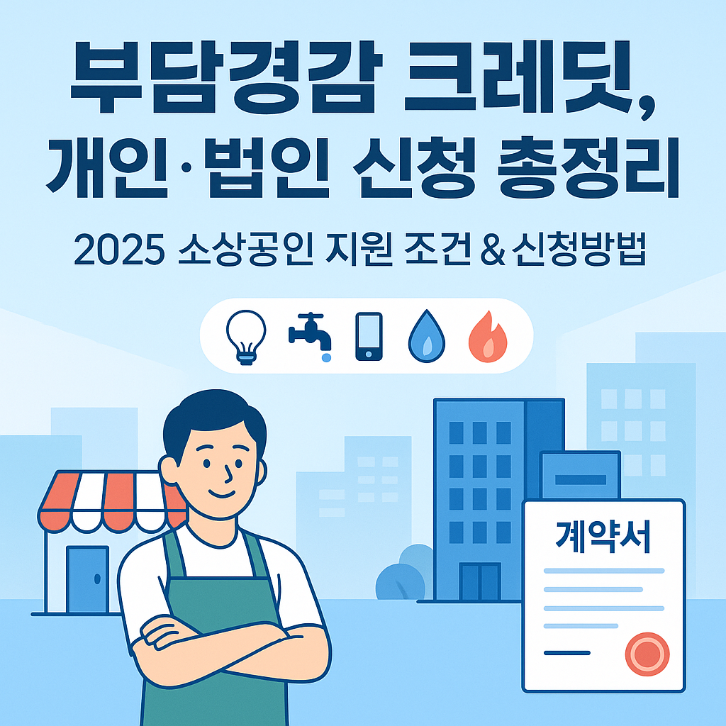 부담경감 크레딧 개인 법인 신청 총정리