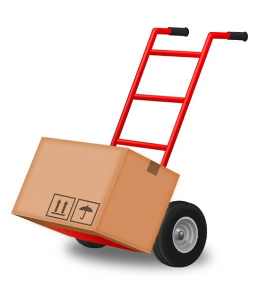 캐리어에 짐을 실은 모습