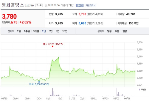 수소 관련주 평화홀딩스 주가 전망