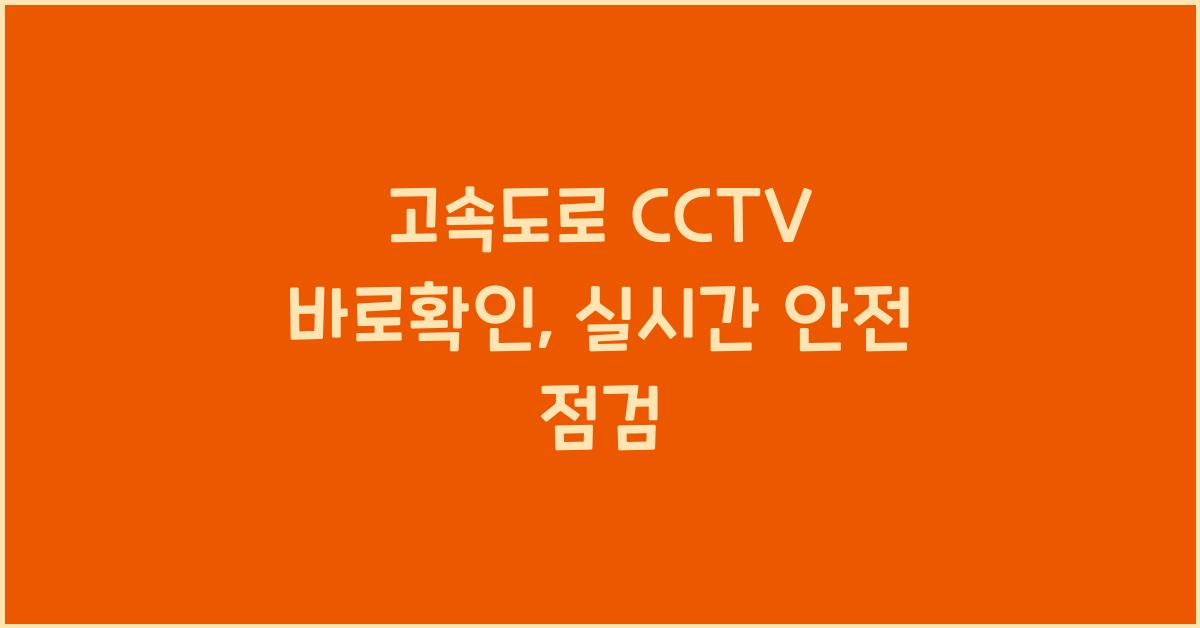 고속도로 cctv 바로확인