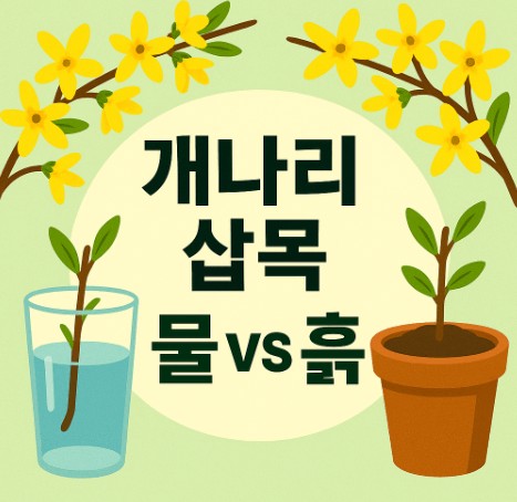개나리 삽목, 물 vs 흙 ─ 초보자를 위한 현실 비교 사진