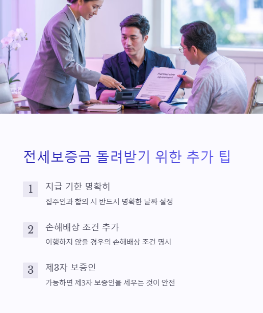 전세보증금 돌려받기 위한 추가 팁